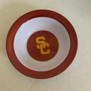 Colortech USC Trojans Round Plastic Cereal Bowl Red/White/Yellow 7 1/2in.Rx2in.D